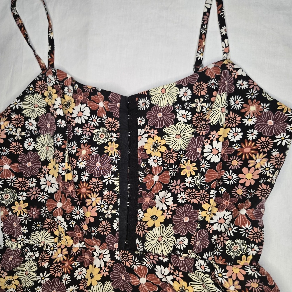 Lily Rose A-Line Dress Large Floral Polyester Spaghetti Straps Stretchy Back - Picture 5 of 11